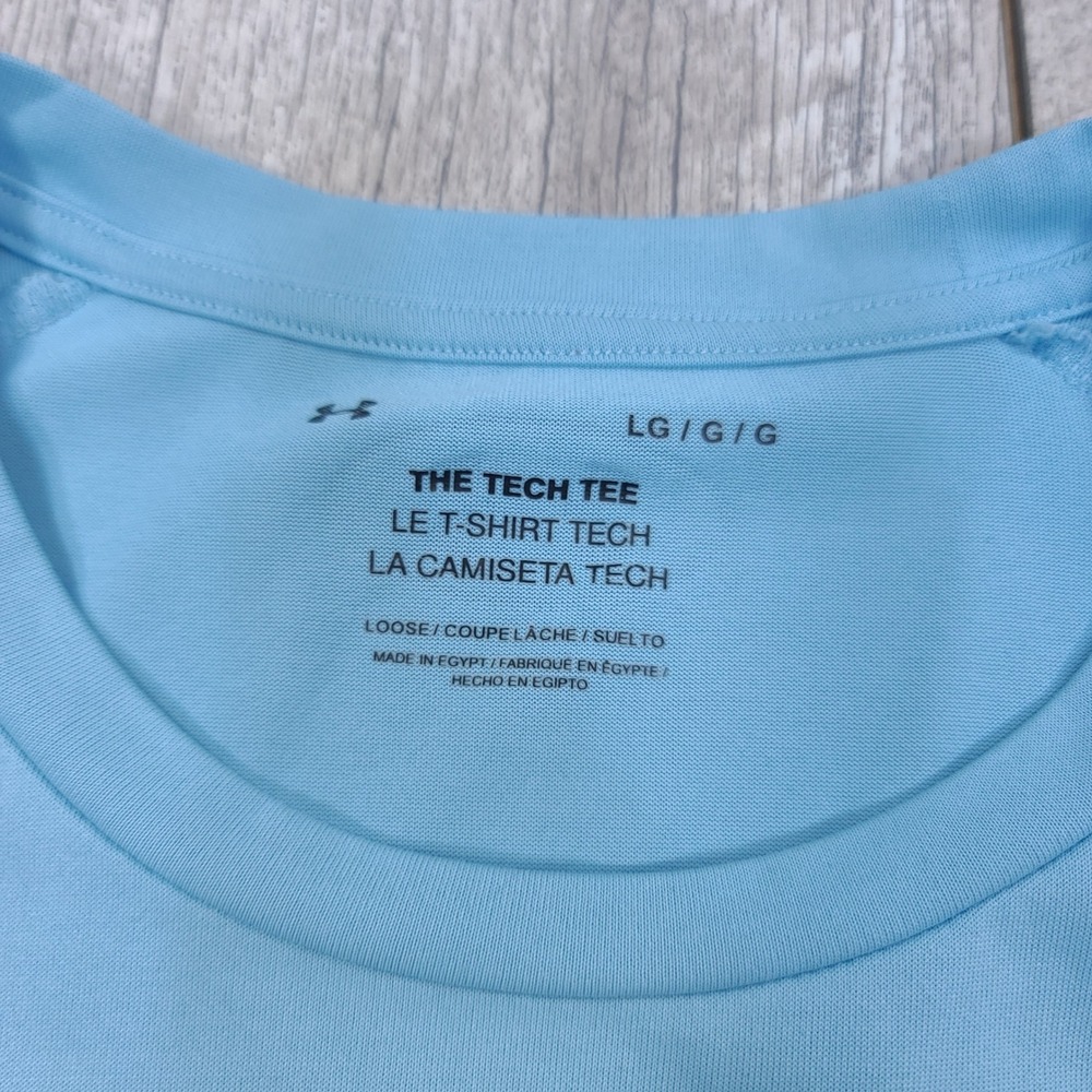 Under Armour Tech Tee Men Large Blue Short Sleeve Loose Fit Active T-Shirt - Picture 5 of 6